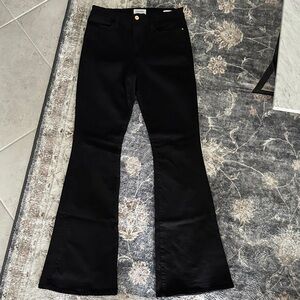 Frame Denim Black Flare Jeans